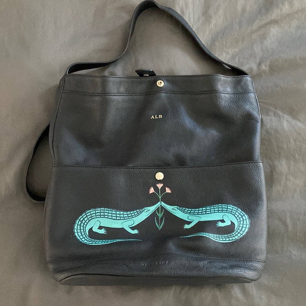 Josefina black funtasia crocodile backpack / shoulder bag / diaper bag